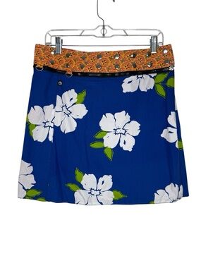 ZAND Amsterdam Reversible Wrap Skirt One Size Floral Paisley Studded Artsy